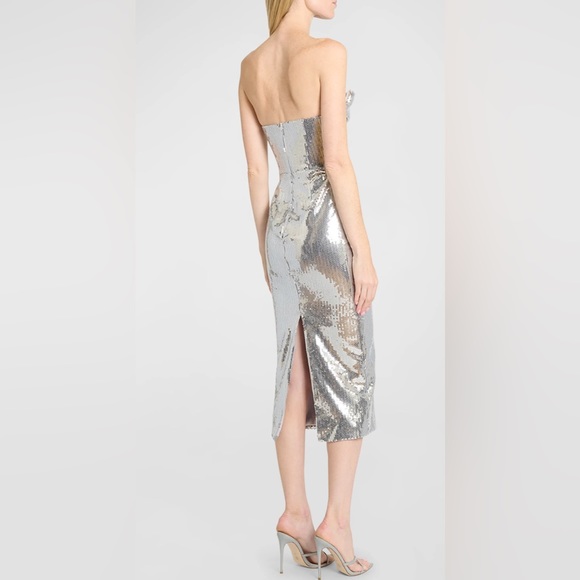 Sequin Curved Strapless Sheath Dress - Picture 5 of 13